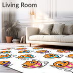Cute Orange Fish Bowl Print Rug