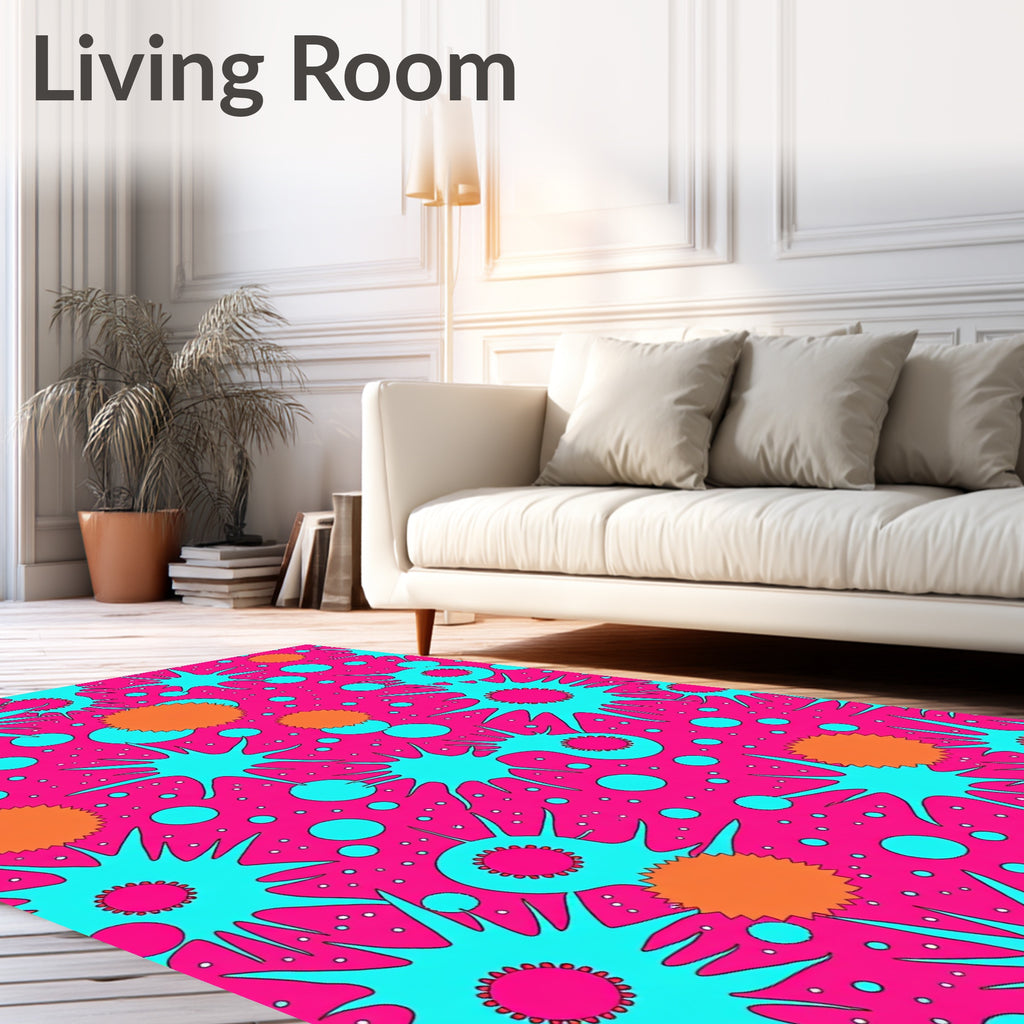 Vibrant Pop Art Exploding Shapes Rug