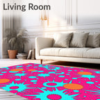 Vibrant Pop Art Exploding Shapes Rug