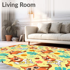 Whimsical Owl Forest Fun Rug