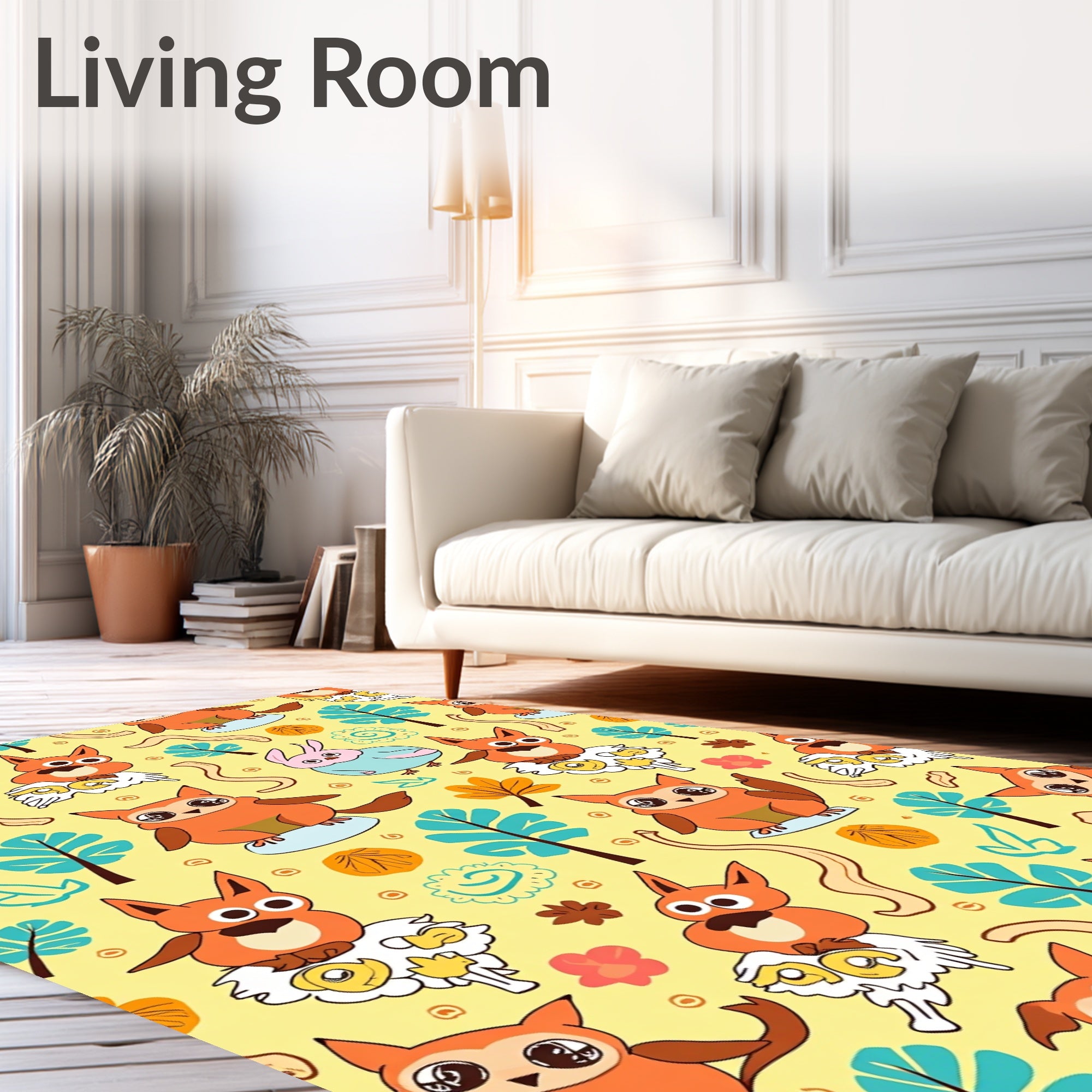Whimsical Owl Forest Fun Rug