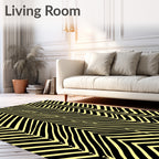 Black Yellow Zigzag Wave Rug