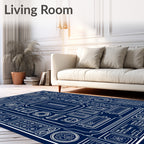 Blueprint Schematic Circuit Board Rug