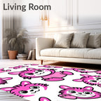 Cute Pink Tiger Cub Repeat Rug