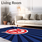 Red Winged W Emblem Starburst Rug
