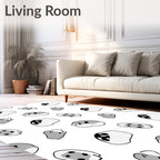 Whimsical Gray Blob Organic Scattered Rug