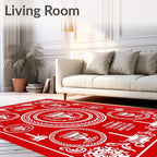 Crimson Trophy Medallion Ornate Rug