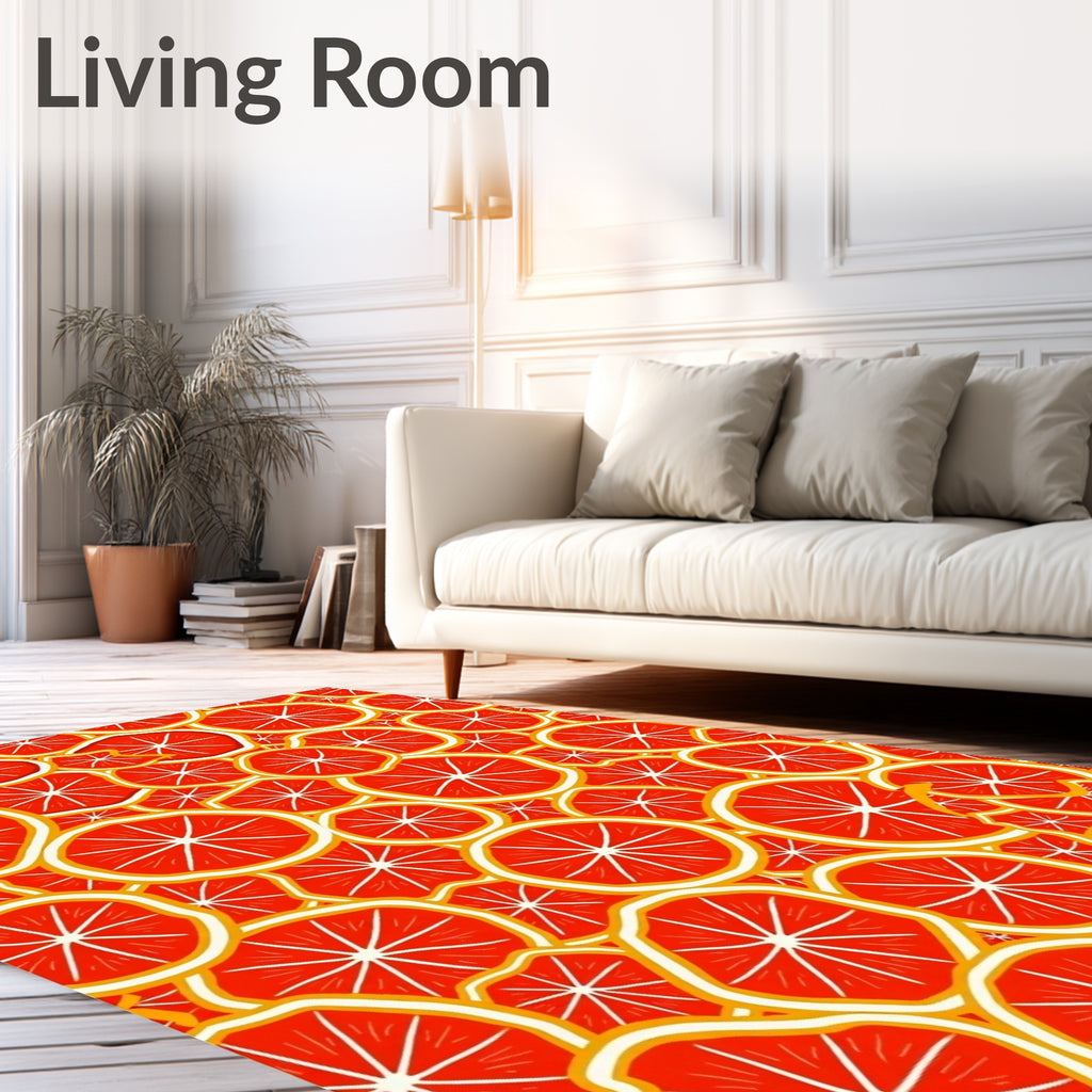 Vibrant Orange Slice Medley Rug