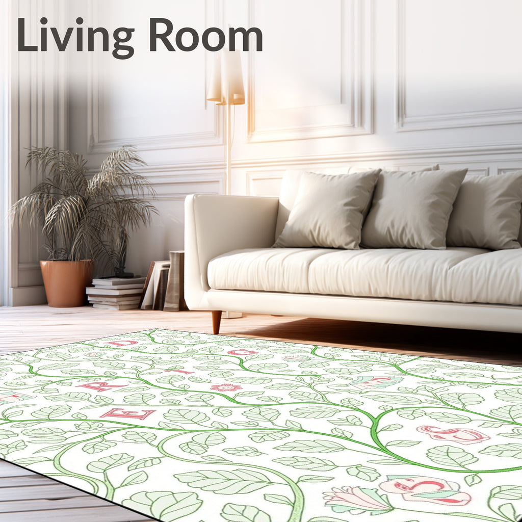 Vineyard Alphabet Garden Medallion Rug