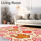Cheeky Cheetah Floral Sketch Cream Rug