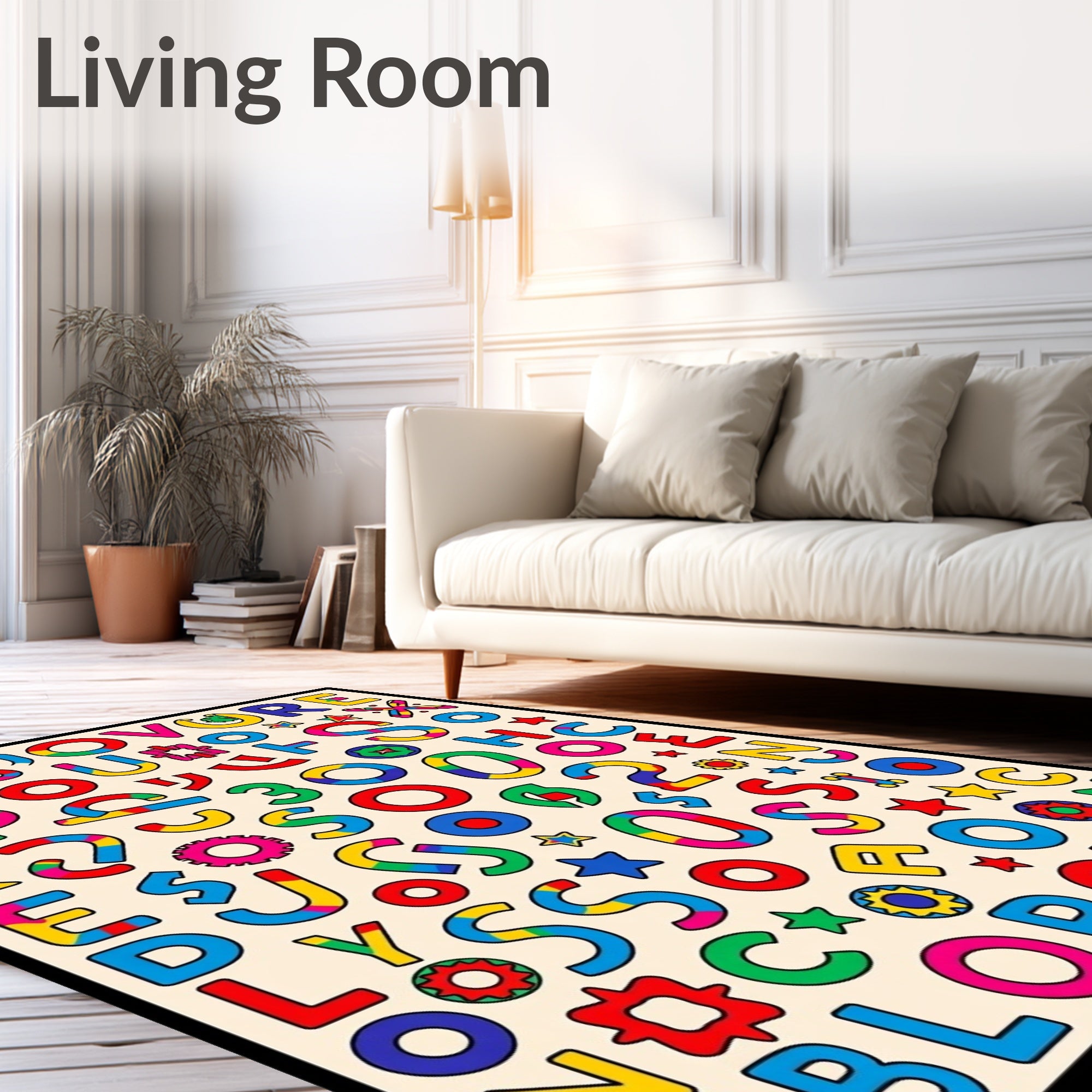 Playful Colorful Alphabet Scatter Rug