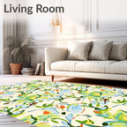 Abstract Verdant Vines Floral Arrangement Rug