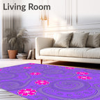 Whimsical Pink Cherry Blossom Swirl Rug