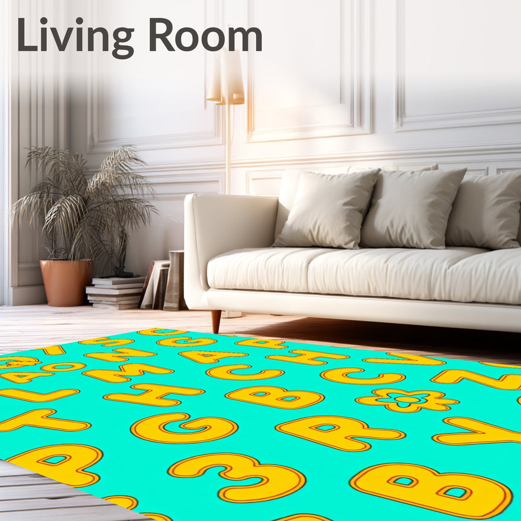 Golden Alphabet Kids Fun Rug