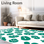 Teal Abstract Organic Shapes Rug