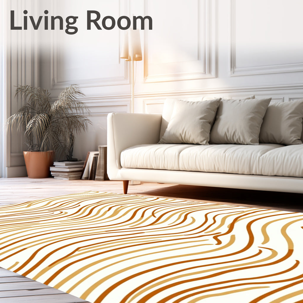 Earthy Stripes Flowing Wave Rug