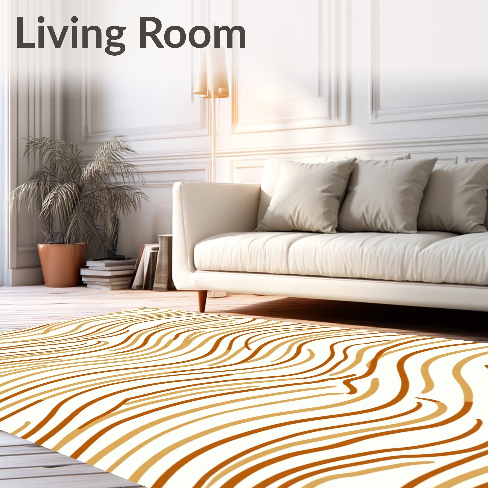 Earthy Stripes Flowing Wave Rug