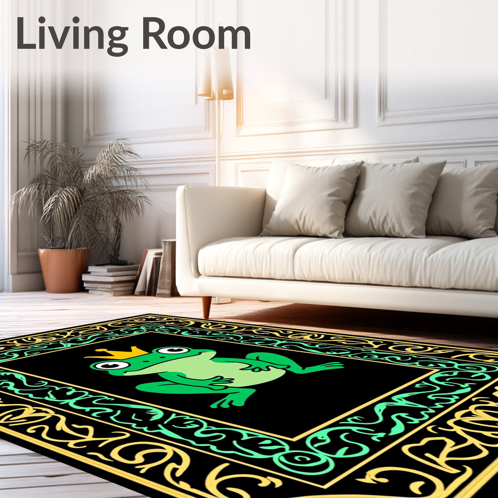 Green Frog King Royal Frame Rug