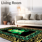 Green Frog King Royal Frame Rug