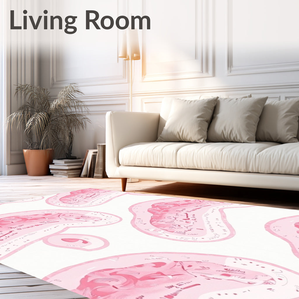 Pastel Pink Amorphous Swirls Rug