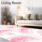 Pastel Pink Amorphous Swirls Rug