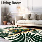 Green Train with Yellow Bears Tropical Journey Rug