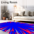 Explosive Crimson Radial Burst Rug