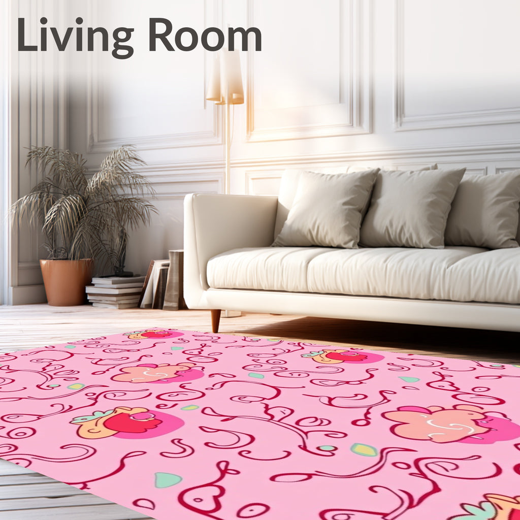 Sweet Pink Cupcake Swirls Rug