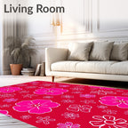 Vibrant Pink Floral Scatter Rug
