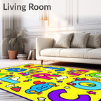 Playful Alphabet Garden Illustration Rug