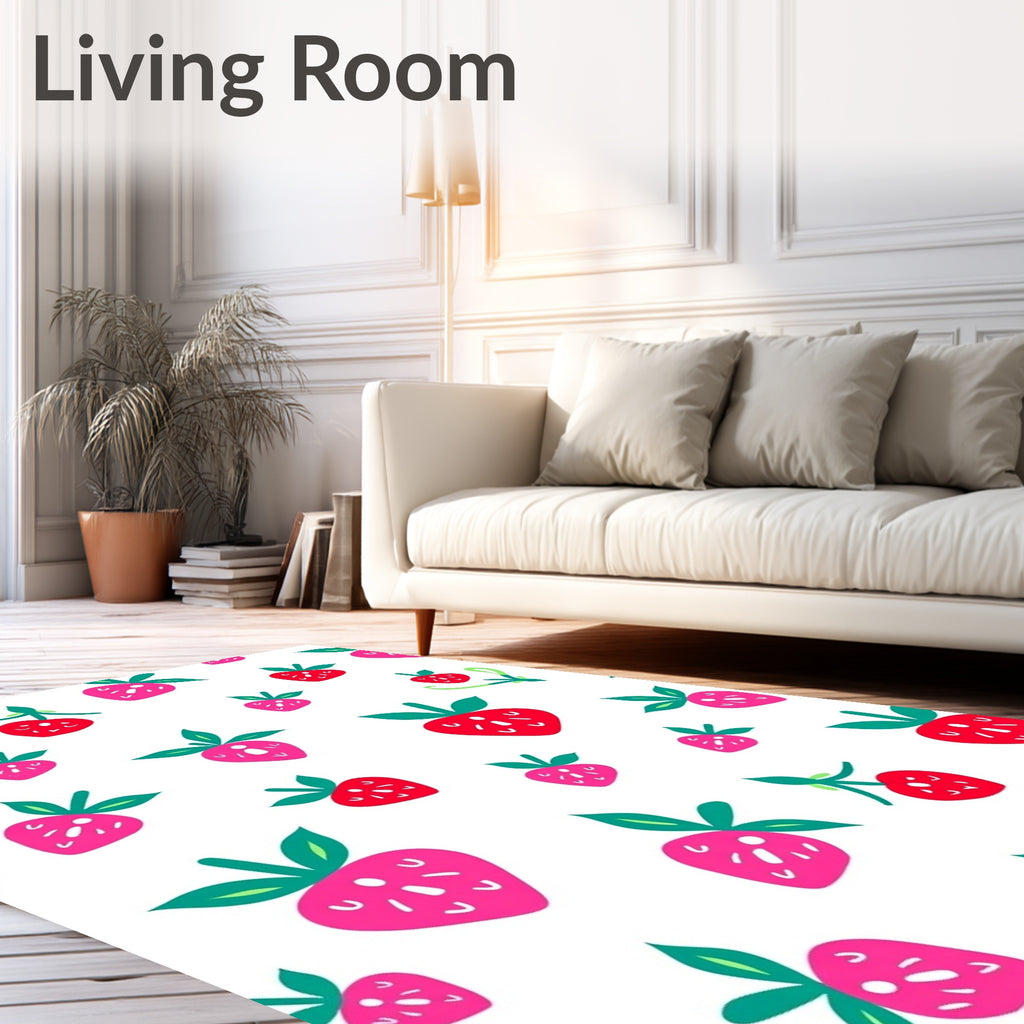 Sweet Strawberry Patch Red Pink Rug