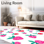 Sweet Strawberry Patch Red Pink Rug