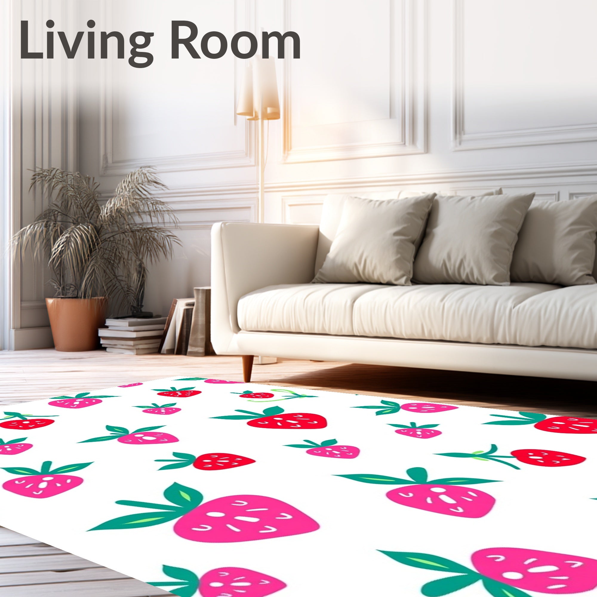 Sweet Strawberry Patch Red Pink Rug