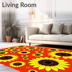 Vibrant Yellow Sunflower Field Rug