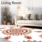 Terracotta Sunburst Medallion Mandala Rug