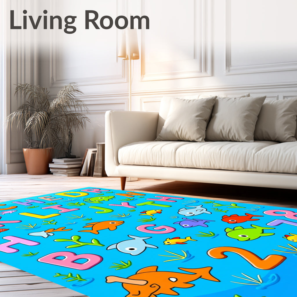 Cheerful Alphabet Sea Life Friends Rug