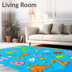 Cheerful Alphabet Sea Life Friends Rug