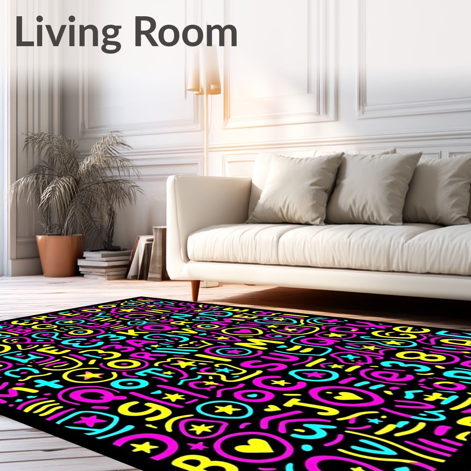 Retro Alphabet Blast Rug