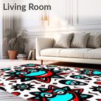 Scary Sun Skull Red Black Rug