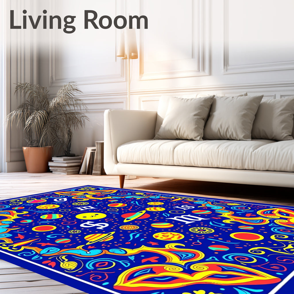 Cosmic Celestial Planets And Symbols Rug