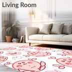 Playful Pink Creature Collage Rug