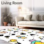 Cute Cow Hearts Bubbles Collection Rug