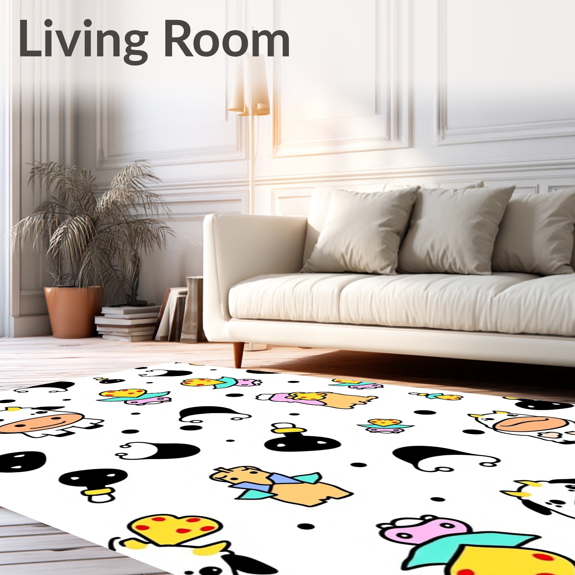 Cute Cow Hearts Bubbles Collection Rug