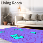 Purple Star Card Swirl Rug