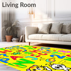 Cute Cartoon Alphabet Animal Collage Rug