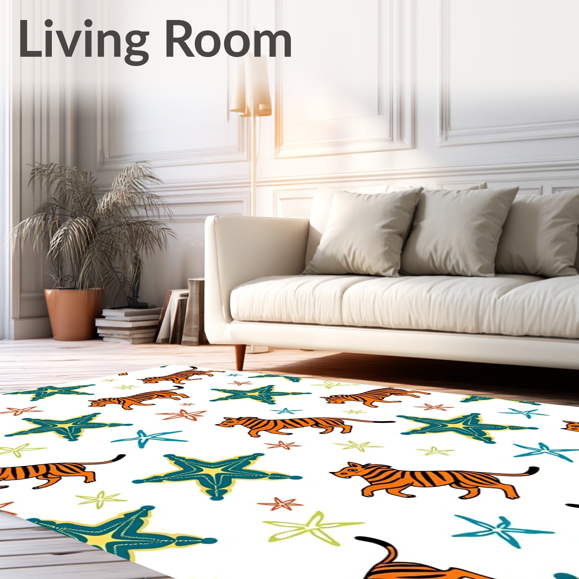 Whimsical Tiger Starfish Ensemble Rug