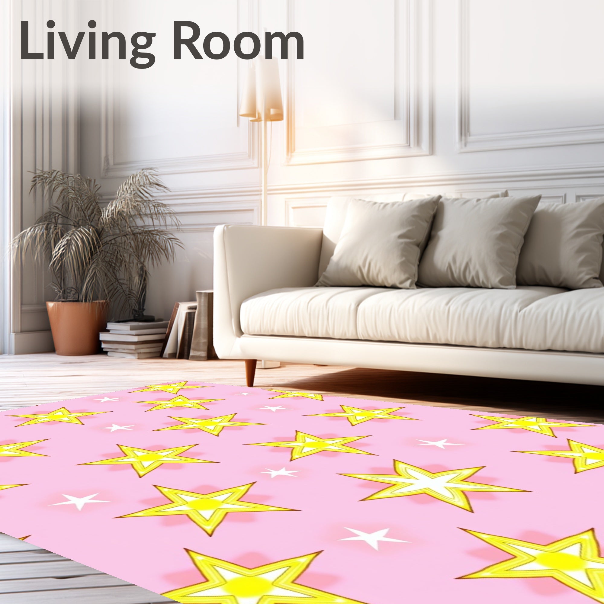 Pink Starry Night Field Rug