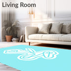 White Contemporary Abstract Lines Rug