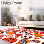 Orange Red Ball Medley Rug