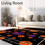 Orange Basketball Court Graphic Rug